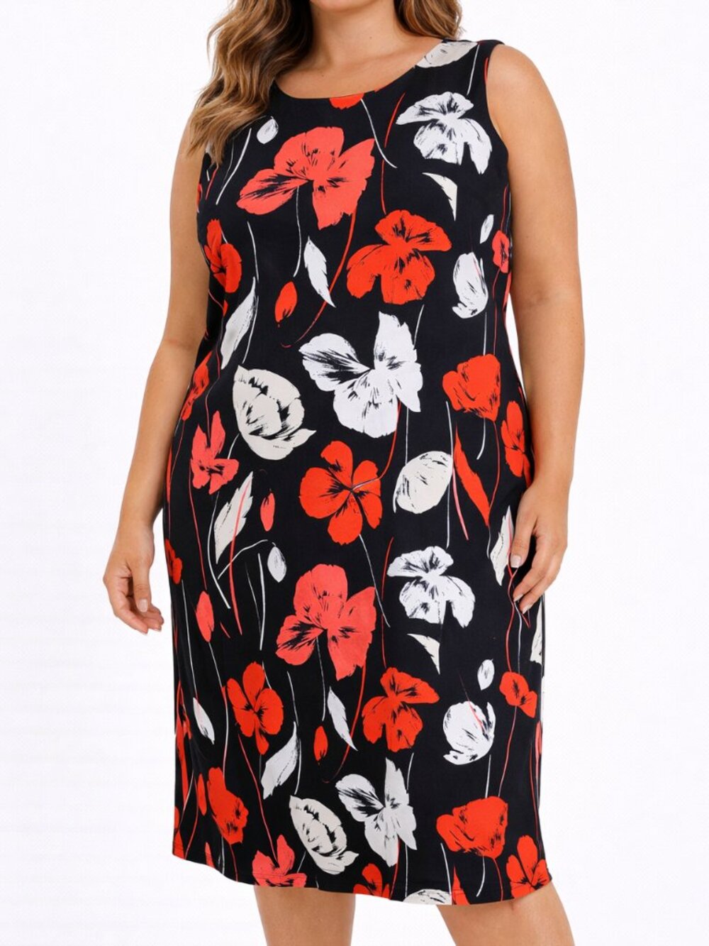 Kasper Black Floral Sheath Dress Plus Size 24W Work Event Feminine Statement
